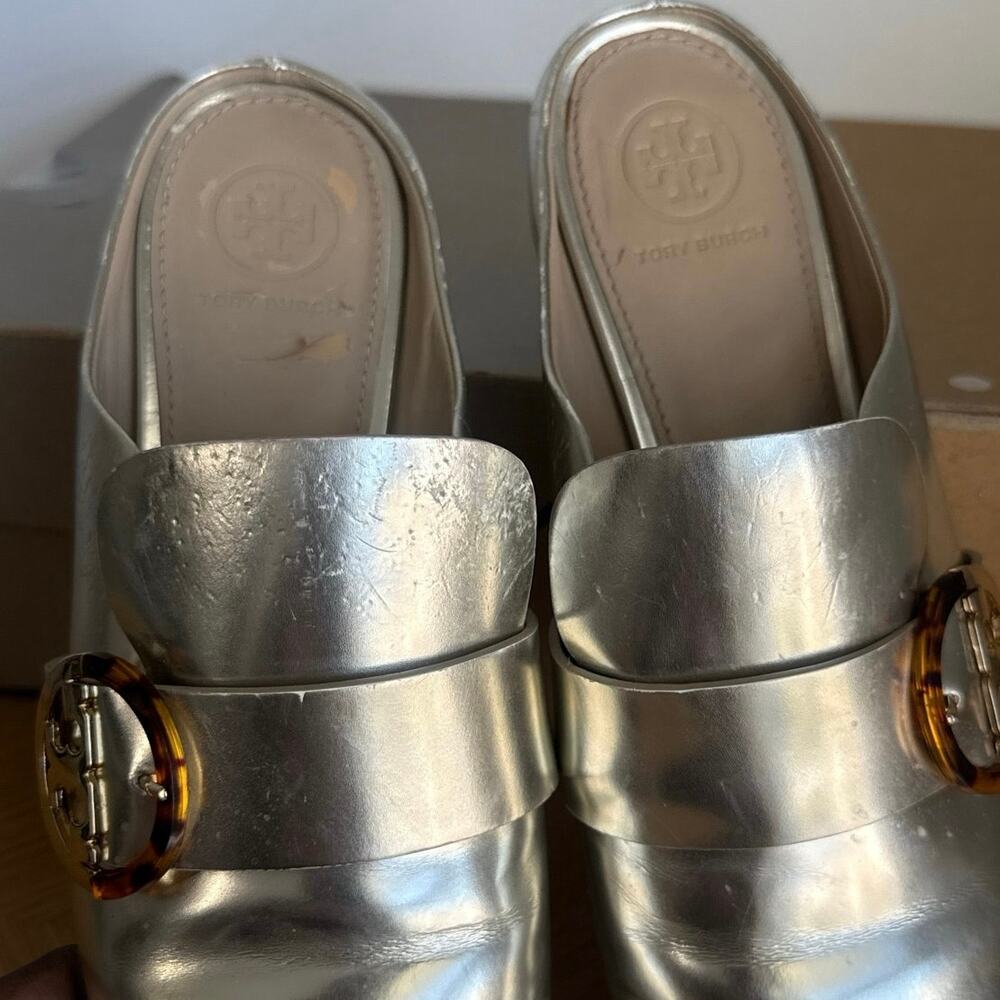Tory Burch Sidney ‘Gold Tone’ Women Mule Slip On Shoes  - SZ 7.5 - Picture 6 of 14